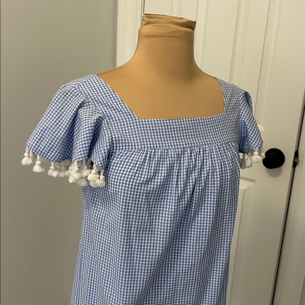 STS Sail to Sable Gingham Pom Pom Trim Dress - Picture 5 of 8
